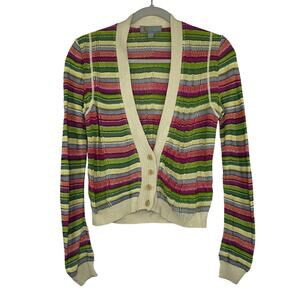 M Missoni stripped knit buttoned thin lightweight cardigan women's size 2